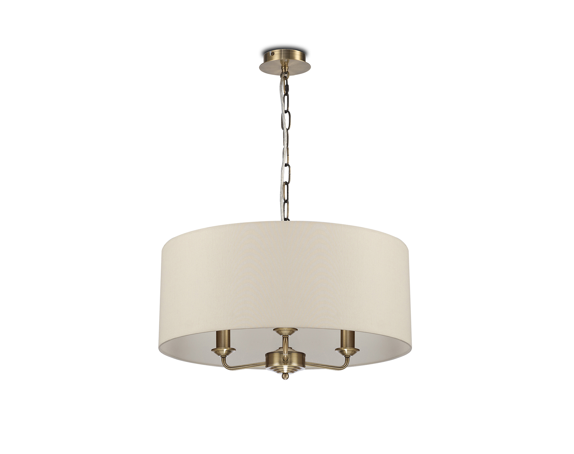 Banyan 50cm 3 Light Pendant Antique Brass, Ivory Pearl/White DK0049  Deco Banyan